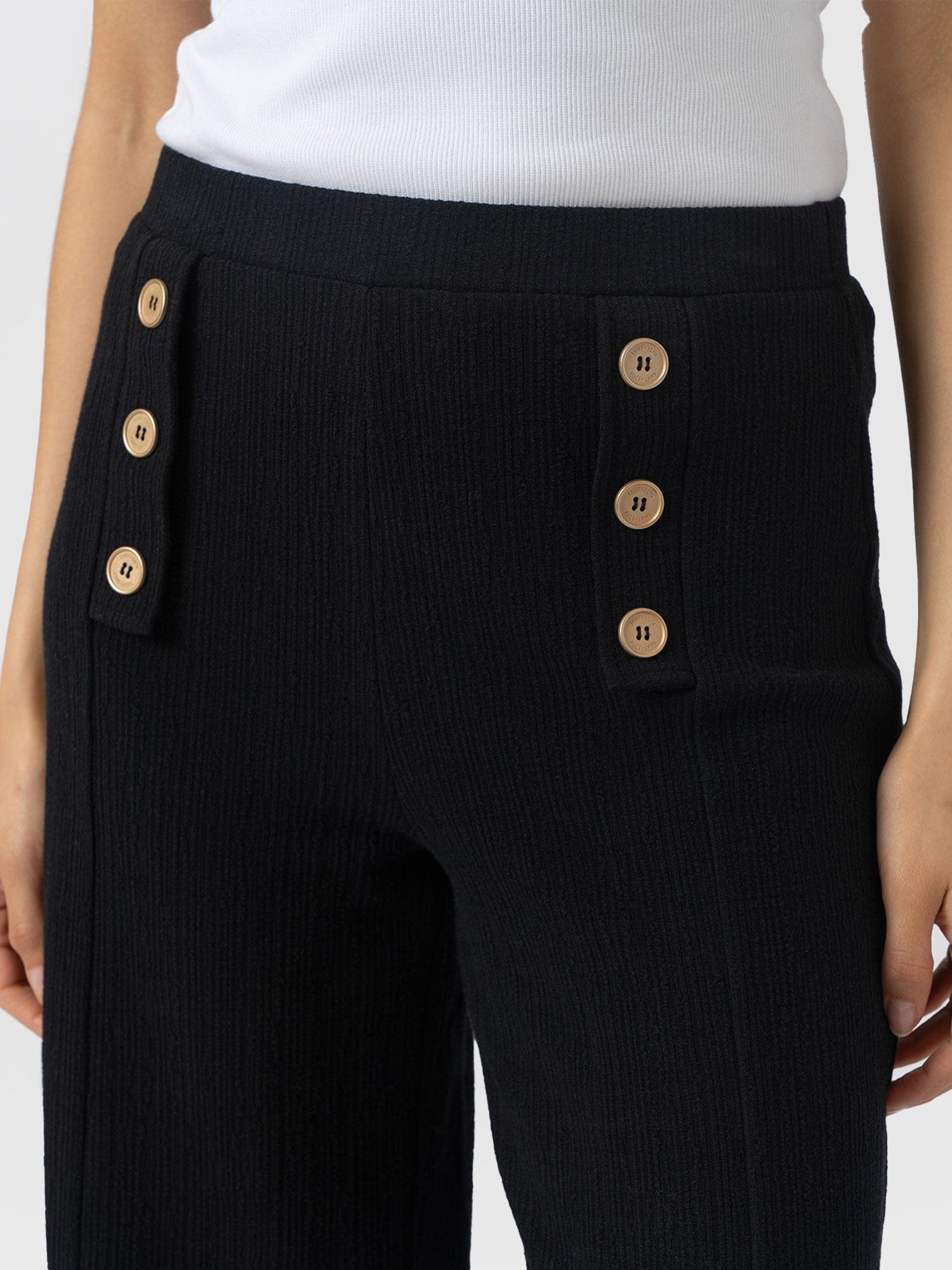 Chelsea Pant - Black Textured - Women's Pants | Saint + Sofia® USA